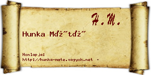 Hunka Máté névjegykártya