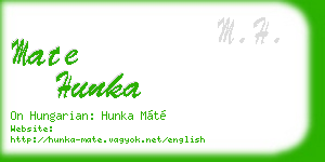 mate hunka business card
