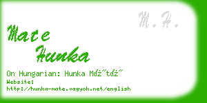 mate hunka business card